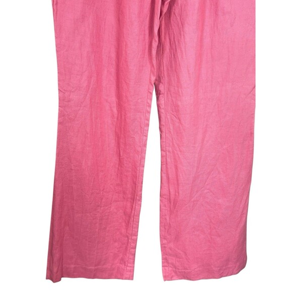 Loft Marisa Pants Womens 4 Pink Linen Lined Trouser Wide Leg Party Classic EUC - Picture 3 of 11